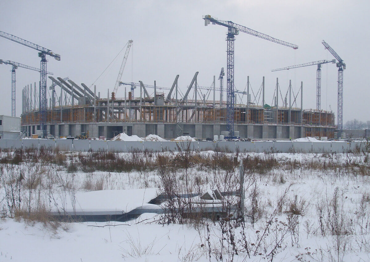 Styczeń 2019 - postępy w budowie stadionu Energa Gdańsk