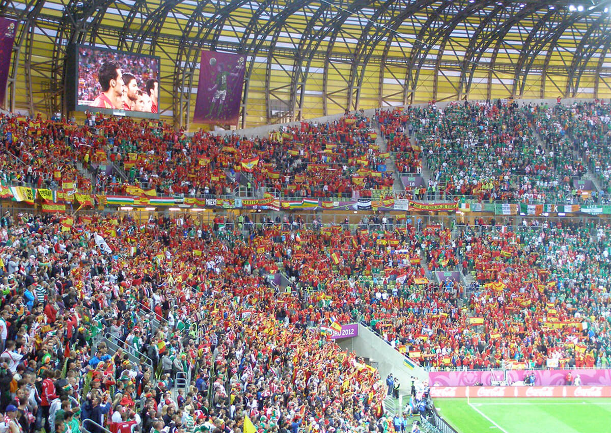 Mecz podczas Euro 2012 na stadionie w Gdańsku